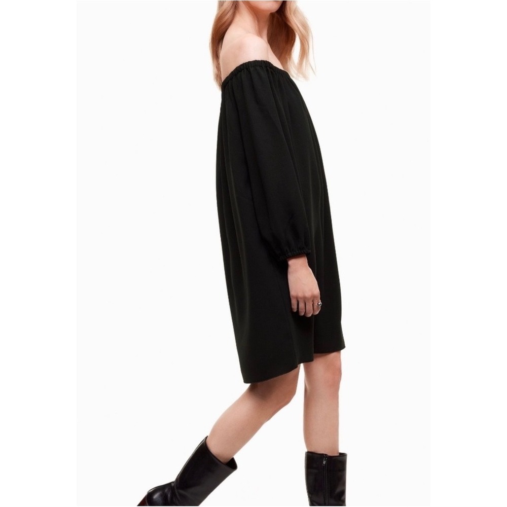 Wilfred Aritzia Duree Black Off The Shoulder Shift Dress Mini Medium